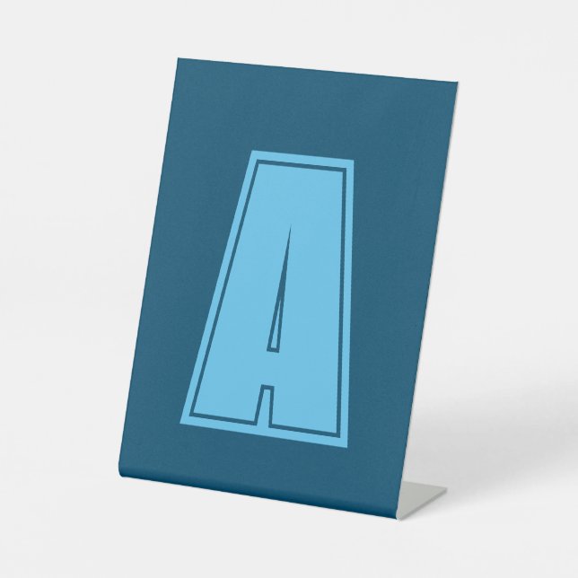 Signe De Table Océan & Ciel Bleu Premier Monogramme Calligraphie  (Recto)