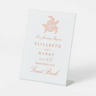 Signe De Table Ocean Sea Turtle, Soft Coral Beach Wedding
