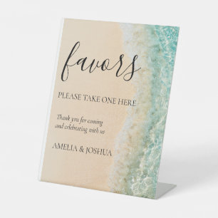 Signe De Table Ocean Summer Blue Beach Sable Blanc Mariage Faveur