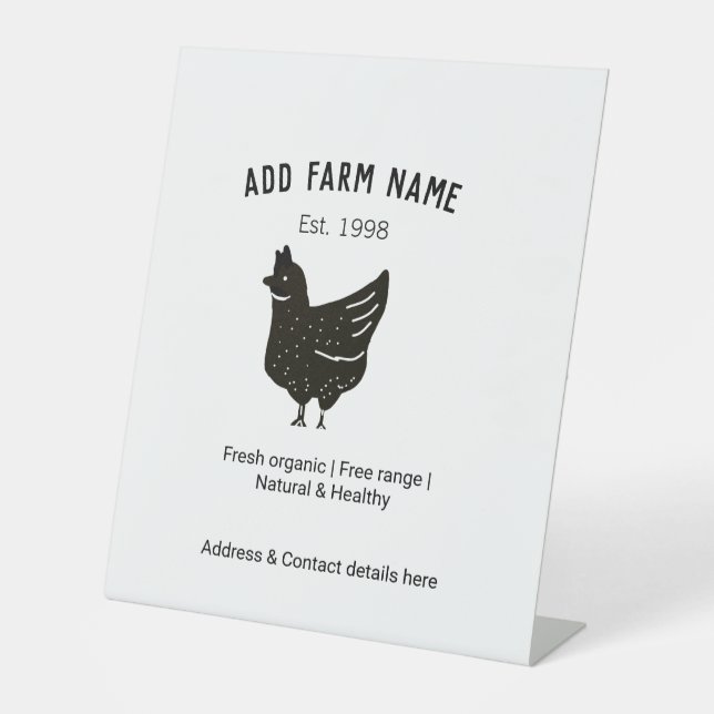 Signe De Table OEufs de poulet fermier ajouter nom année adresse  (Recto)