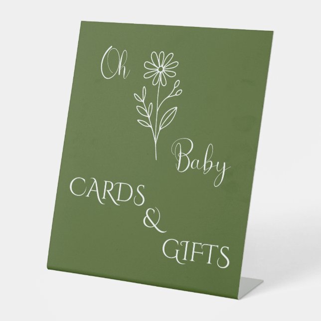 Signe De Table Oh Baby Minimalist Wildflower Cards & Gifts (Recto)