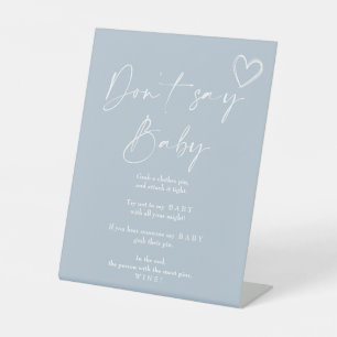Signe De Table Oh Baby shower minimaliste Garçon Ne dites pas Béb