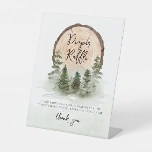 Signe De Table Oh Baby Woodland Watercolor Raffle de couches rust