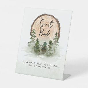 Signe De Table Oh Baby Woodland Watercolor Rustic Guest Book