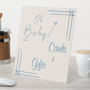 Signe De Table Oh Bébé ! Cartes et Cadeaux de Baby Shower Minimal