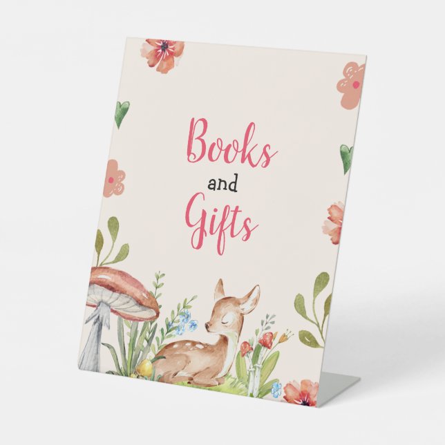 Signe De Table Oh Deer fêtes décorations Baby shower fille (Recto)