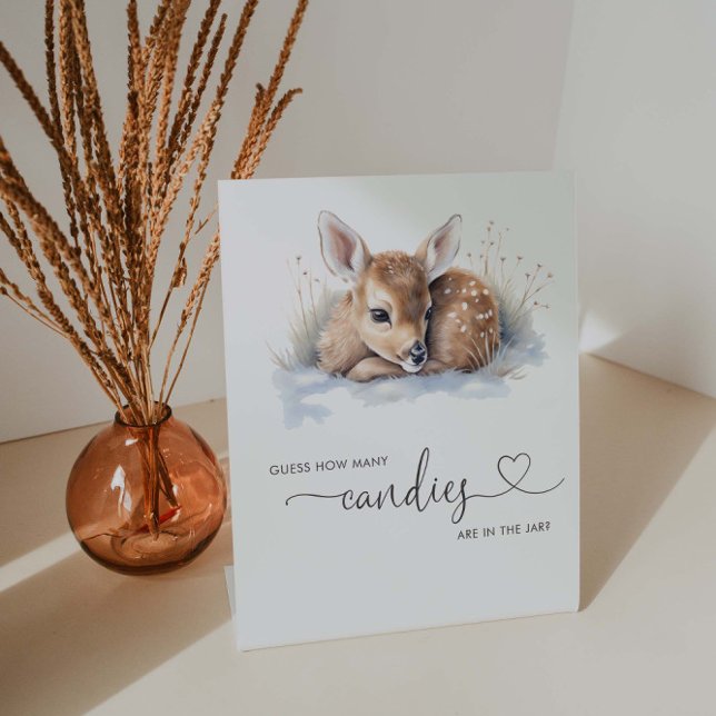 Signe De Table Oh Deer Winter Baby shower Devinez Combien De Jeu (Créateur téléchargé)