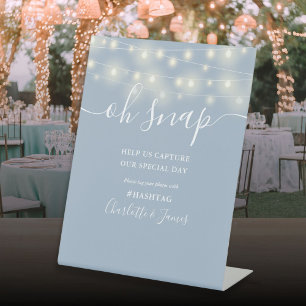 Signe De Table Oh Snap Lumières de Chaîne de Mariage Bleu Poussié
