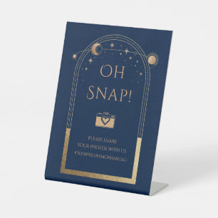 Signe De Table Oh Snap Myssu Blue Gold Mariage de lune soleil