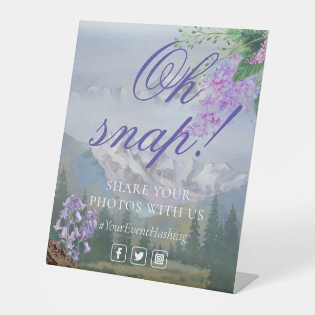 Signe De Table Oh Snap Social Media Chic Modern Mariage Événement (Recto)
