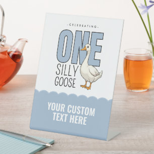 Signe De Table Oie Ridicule Personnalisée Moderne 1er Anniversair