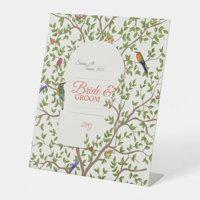 Signe De Table Oiseau botanique élégant (Recto)