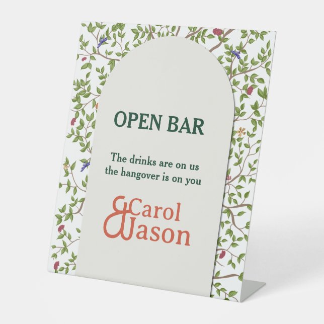 Signe De Table Oiseau botanique élégant (Recto)