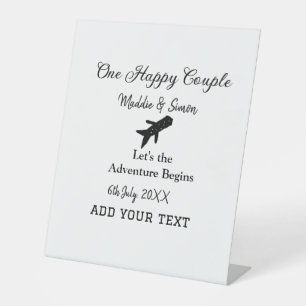 Signe De Table One happy Couple, l'aventure commence co mariage