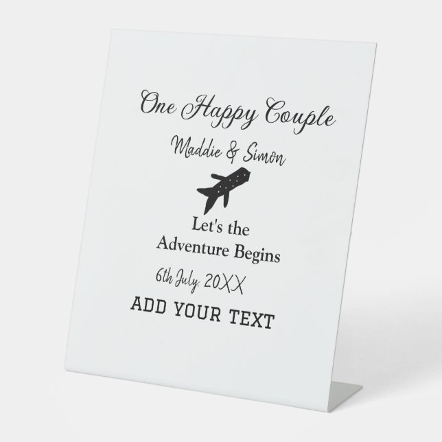 Signe De Table One happy Couple, l'aventure commence co mariage (Recto)