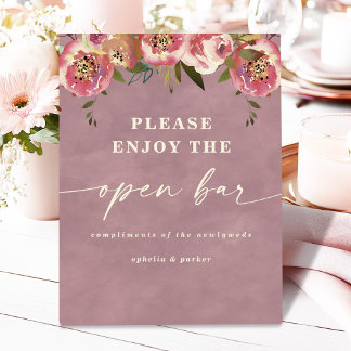 Signe De Table Ophelia Cottagecore Rose Poussiéreuse Floral Bar O