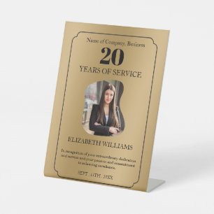 Signe De Table or - Photo personnalisé - Prix en bois pour employ