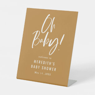 Signe De Table Or simple calligraphie Baby shower neutre genre