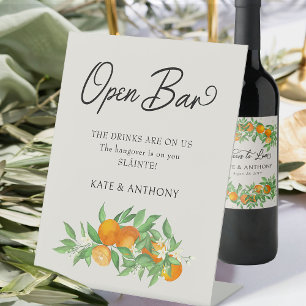 Signe De Table Orange Blossom Citrus Mariage Open Bar