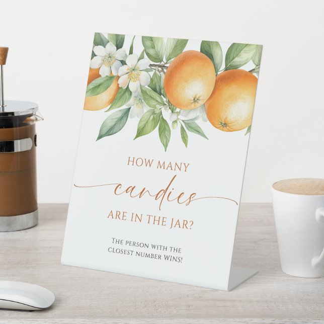 Signe De Table Orange Floral Combien De Candies Sont Dans Le Jar (In SItu)