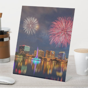 Signe De Table Orlando Florida Lake Eola Fireworks & Fontaine