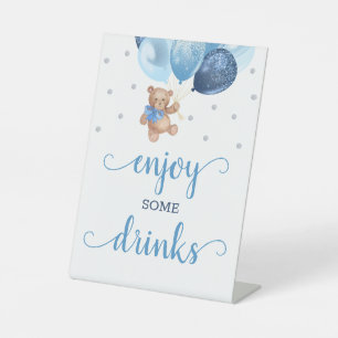 Signe De Table Ours en peluche Profitez de quelques boissons Bar