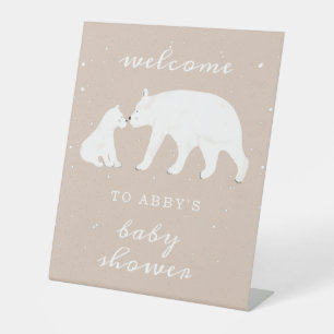Signe De Table Ours polaire Fille de neige Baby shower de maman B