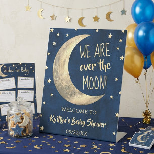 Signe De Table Over The Moon Bienvenue à la Baby Shower