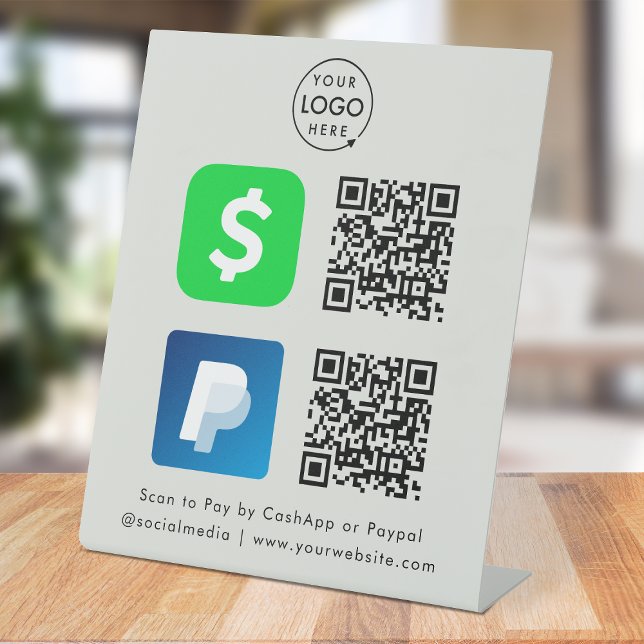 Signe De Table Paiement de code QR | CashApp Paypal numérisation  (Créateur téléchargé)