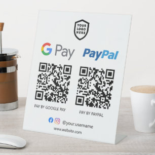 Signe De Table Paiement de code QR Google Pay & Paypal Analyser
