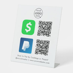 Signe De Table Paiement de code QR   Logo de numérisation Paypal 