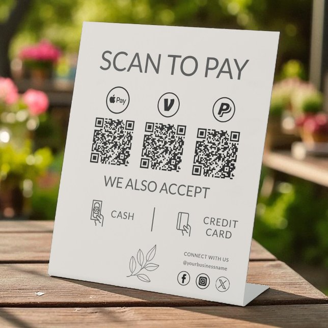 Signe De Table Paiement du code QR pour petites entreprises - Ana (Créateur téléchargé)