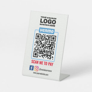 Signe De Table Paiement du code QR Venmo   Analyse de la masse po