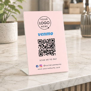 Signe De Table Paiement du code QR Venmo Analyser pour payer le