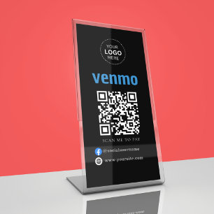 Signe De Table Paiement du code QR Venmo Analyser pour payer le