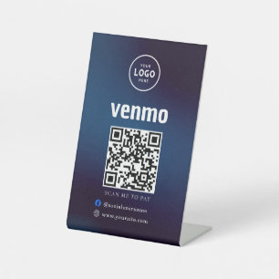 Signe De Table Paiement du code QR Venmo Analyser pour payer le