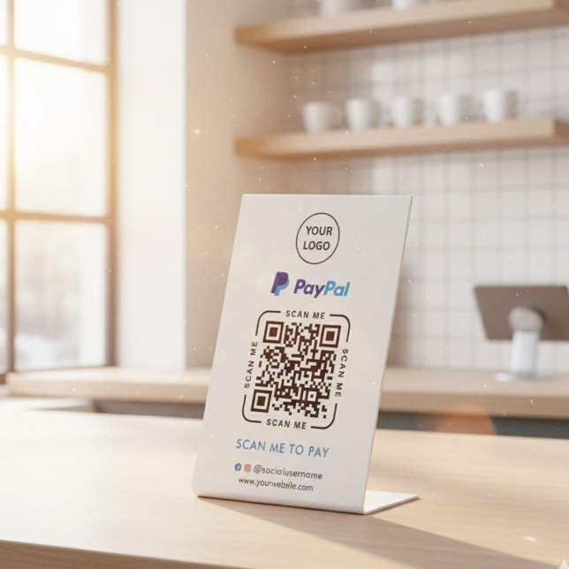 Signe De Table Paiement par code QR PayPal | Scannez pour payer l (Créateur téléchargé)