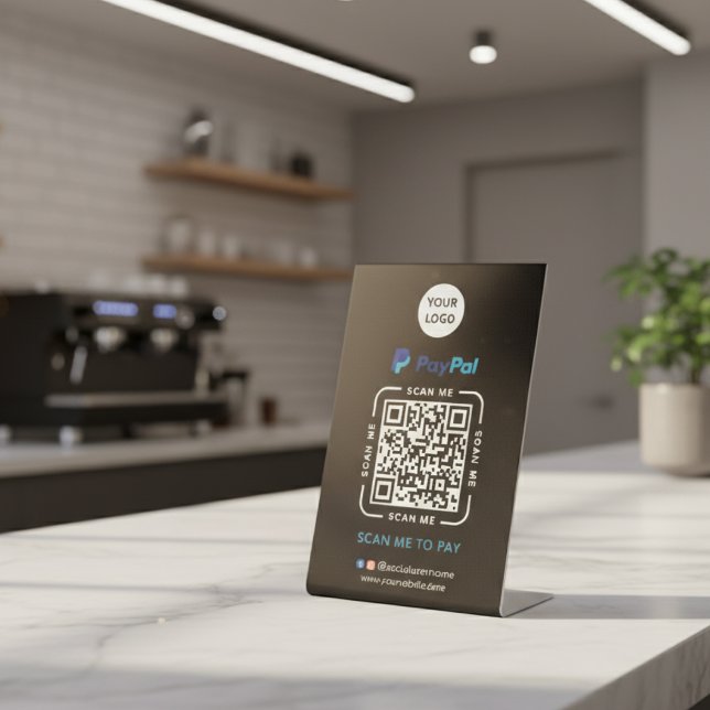 Signe De Table Paiement par code QR Paypal | Scannez pour payer l (Créateur téléchargé)