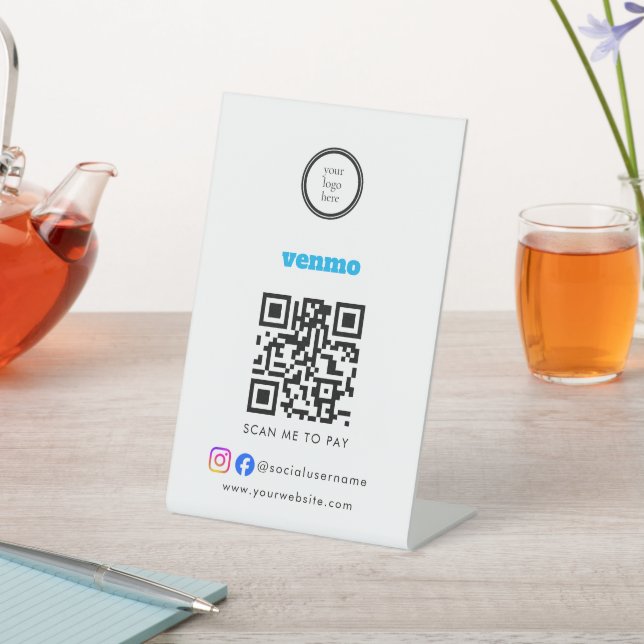 Signe De Table Paiement par code QR Venmo | Scannez pour payer le (In SItu)