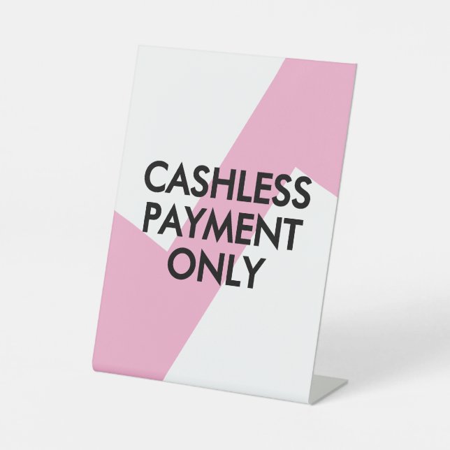 Signe De Table Paiement Sans Cachet Se Connecter Uniquement Rose  (Recto)