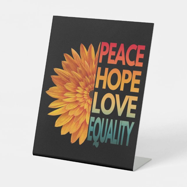 SIGNE DE TABLE PAIX AMOUR ESPOIR ÉGALITÉ (Recto)