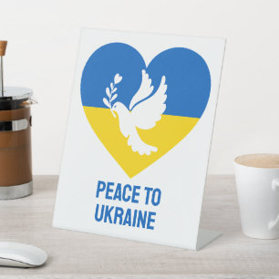 Signe De Table Paix textuelle à l'Ukraine