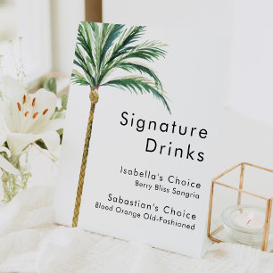 Signe De Table Palm Tree Destination Mariage Signature Boissons