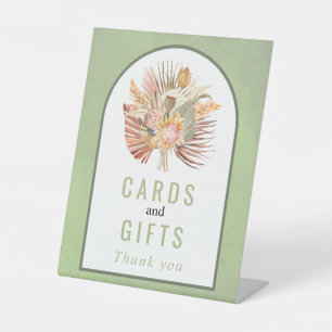 Signe De Table Palmier séché, pampas herbe sauge vert mariage