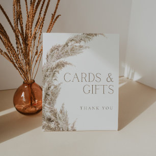 Signe De Table Pampas Cartes et cadeaux Boho Grass
