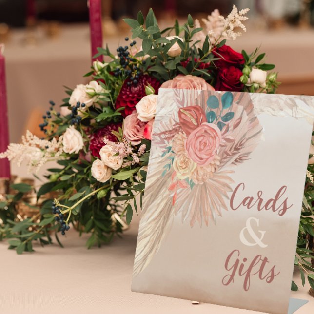 Signe De Table Pampas Grass Terracotta Boho Chic Wedding Party (Créateur téléchargé)