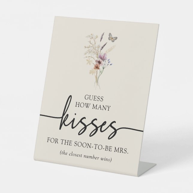 Signe De Table Pancarte Boho Kisses (Recto)