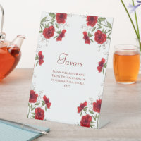 Pancarte de cadeaux de mariage romantique à la ros