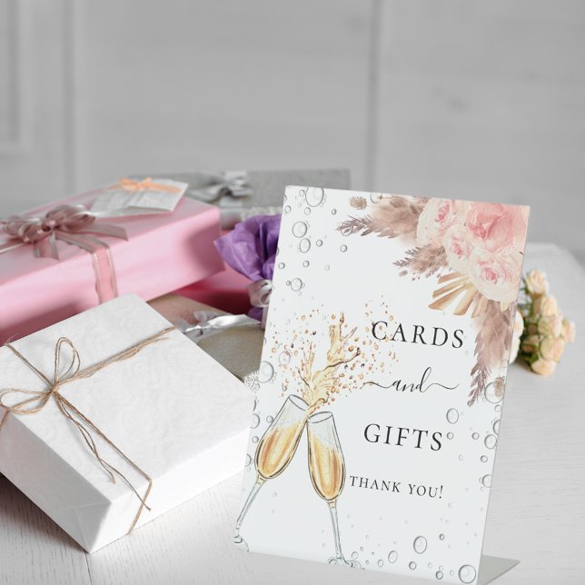 Signe De Table Pancarte de cartes et cadeaux de brunch pétillant  (Créateur téléchargé)