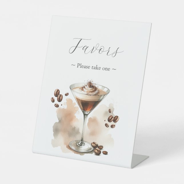 Signe De Table Pancarte de Faveurs de Fête pour Martini Espresso (Recto)